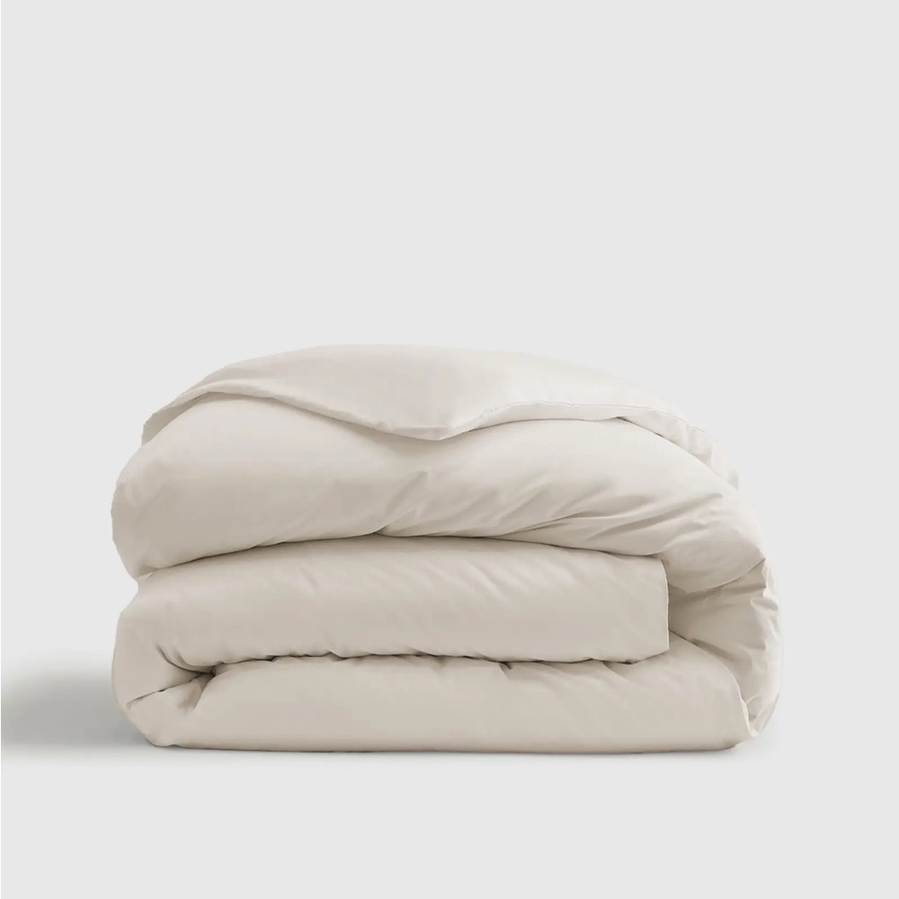QUINCE Organic Percale Duvet Cover King Sand
